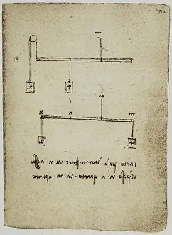 European Renaissance Baroque Style Stampe: Observations of the effect of weights applied to levers
