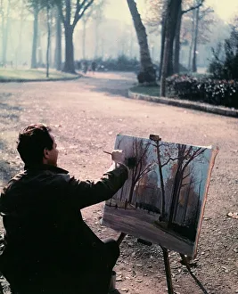 Male Artist Portrait Stampe: The painter