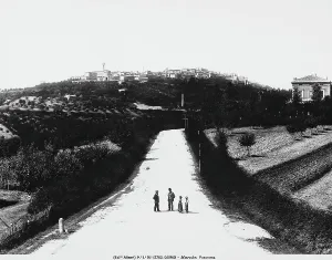 Panoramic Landscape Photography Stampe: Panoramic view of the road to Osimo