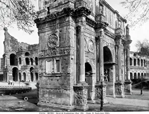 Arch Of Constantine Rome Stampe: Partial view of the Arch of Constantine in Rome