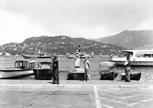 Urban Lake Scene Stampe: Partial view of Lake Como