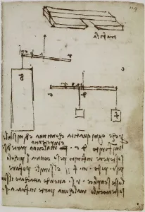 Renaissance Artist Leonardo Da Vinci Stampe: Physics calculations using different weights