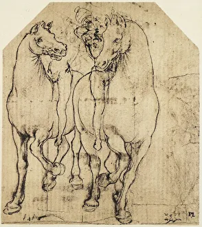 Leonardo da Vinci Print of Horses with Riders