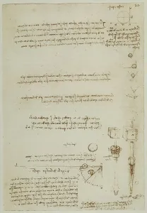 High Renaissance Drawing Stampe: Study on the movement of the objects: work of Leonardo da Vinci belonging to the Code A (2172)