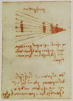 European Renaissance Period Artwork Stampe: Study on perspective, writings from the Codex Forster II