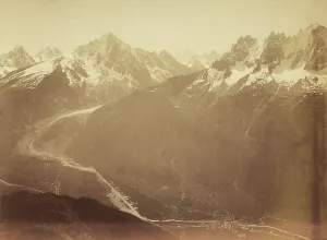 Snow Capped Mountain View Stampe: View of a mountain-scape