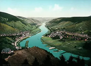 European Valley Scenery Stampe: View of the valley of the Meuse