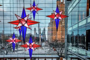NYC, Manhattan, Columbus Circle, Time Warner Center, Decorazioni di Natale