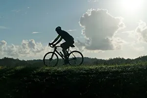 Sfondo di uomo in bicicletta.