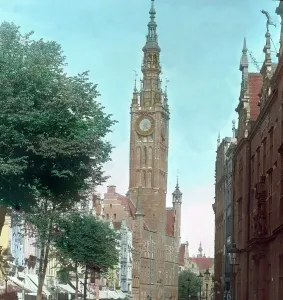 La città di Danzica, in Polonia, vista dal Stockturm.