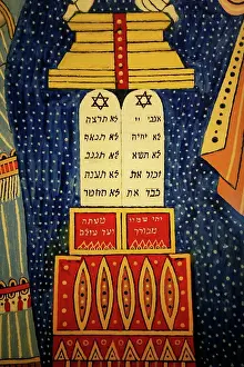 Stampe di I dieci comandamenti. Tavola della Legge. Mosè e Aaron. Morris Hirshfield (americano, nato in Polonia - 1872-1946). 1944. Olio su tela. The Jewish Museum New York. New York, USA Settembre Stampe: I dieci comandamenti. Tavola della Legge.
