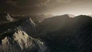 Landscape Photography Nature Stampe: Dramatic sky over steps in a mountain