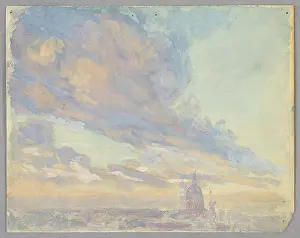 American Watercolor Artist Stampe: Drawing, Study of clouds, Rome