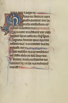 Medieval Religious Artwork Stampe: Initial M: A Saint Holding a Scroll