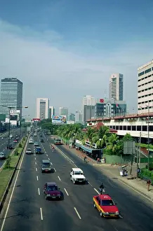 Giacarta Stampe: Jalan Thamrin e il skyline di Giacarta, Giava, Indonesia, Asia Sud-orientale, Asia.