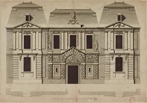 Carnavalet Museum Collection Stampe: Plan and Elevation of the Facade of the Carnavalet Hotel