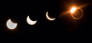 Natural Light Phenomenon Stampe: The Solar Eclipse in four stages 2017