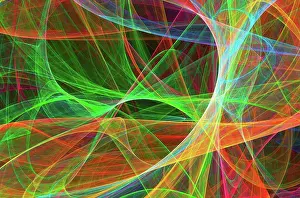 Superstring Theory Stampe: Superstrings, conceptual computer artwork