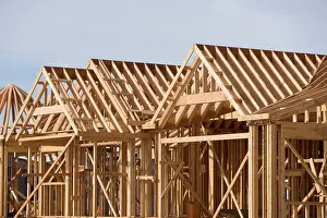 Building Construction Process Stampe: Timber building frames