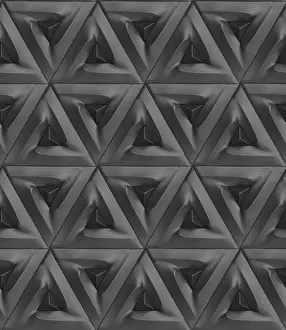 Minimalist Decorative Item Stampe: This 3D geometric pattern features a repetitive triangular design