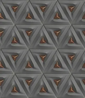 Forme Geometriche Stampe: Pattino geometrico 3D a forma di triangoli con accenti metallici.