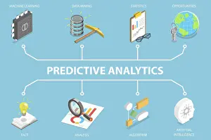 Financial Market Trends Stampe: 3D Isometric Flat Vector Illustration of Big Data Analysis