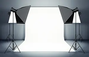 Deserted Studio Photo Stampe: 3D rendering of a background