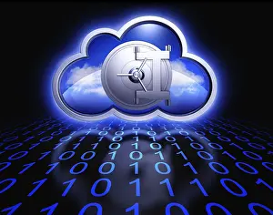 Digital Data Storage Stampe: 3D rendering of an cloud computing concept
