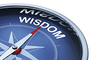 Educational System Symbolism Stampe: 3D rendering of a compass with a wisdom icon
