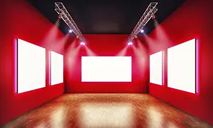 Modern Architectural Style Illustration Stampe: 3D rendering of a exhibition background