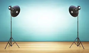 Vintage Studio Photography Stampe: 3d rendering of a retro styled background