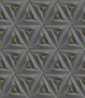 Triangular Geometric Pattern Stampe: This abstract 3D geometric pattern features intricate triangular designs