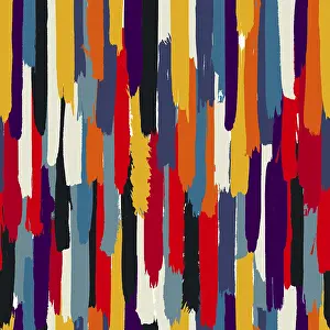 Colorful Symbolic Image Stampe: Abstract art brush vector seamless pattern