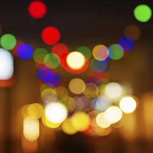 Colourful Bokeh Effect Stampe: Abstract background with colored lights