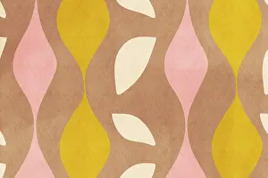 Colourful Abstract Artwork Stampe: An abstract background featuring an array of organically shaped forms in pink