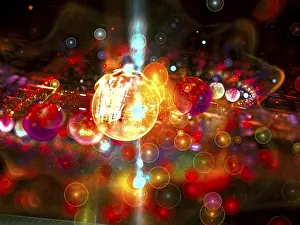 Fractal Art Background Stampe: Abstract bright festive background - computer-generated image