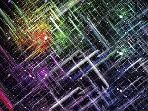 Computer Generated Images Stampe: Abstract computer-generated image - randomly lines