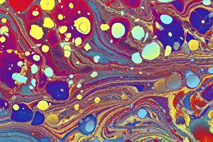 Illustrazioni Digitali Astratte Stampe: Ebru marble print