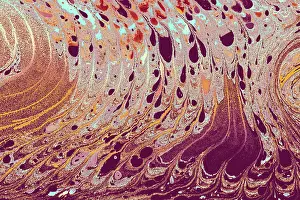 Abstract Marbling Pattern Stampe: Abstract creative marbling pattern for fabric