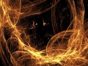 Fractal Art Design Stampe: Abstract fire frame computer-generated image