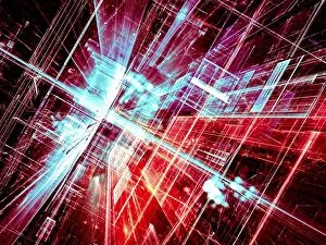 Fractal Art Background Stampe: Abstract future technology background - computer-generated image