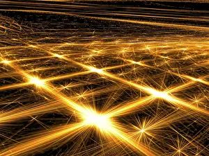 Artificial Lighting Effects Stampe: Abstract golden background - computer-generated image