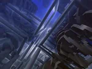 Fractal Art Background Stampe: Abstract industrial background - computer-generated image