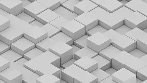 Astrazione Geometrica Stampe: Molti cubi isometric astratti, sfondo di rendering 3D generato da computer moderno.