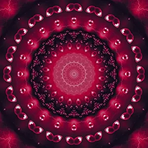 Abstract Radial Pattern Stampe: Abstract magic radial pattern with transparent bubbles