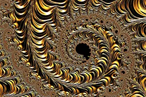Fractal Geometry Pattern Stampe: Abstract metallic background - computer-generated image