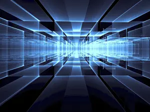 Abstract Technology Background Stampe: Abstract perspective technology background - computer-generated image