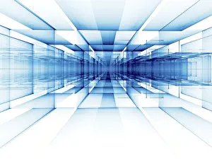 Abstract Technology Background Stampe: Abstract perspective technology background - computer-generated image
