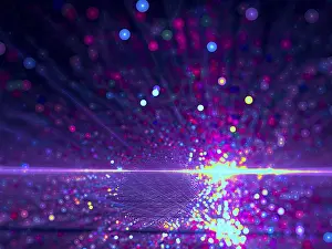 Copy Space Image Stampe: Abstract purple background - computer-generated image with copy space