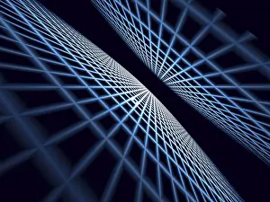 Fractal Geometry Design Stampe: Abstract simple tech background - computer-generated image